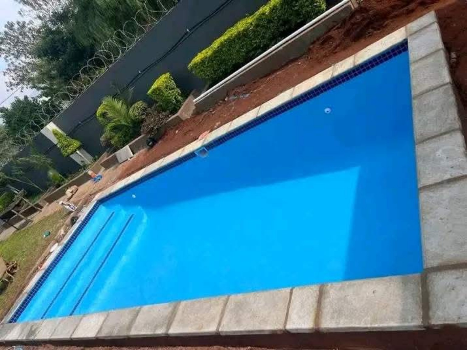 Finished residential swimming pool